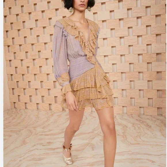 ulla johnson silk mini dress Ulla Johnson Moon Petal Emmeline Silk Mini Dress Moon Petal / 6